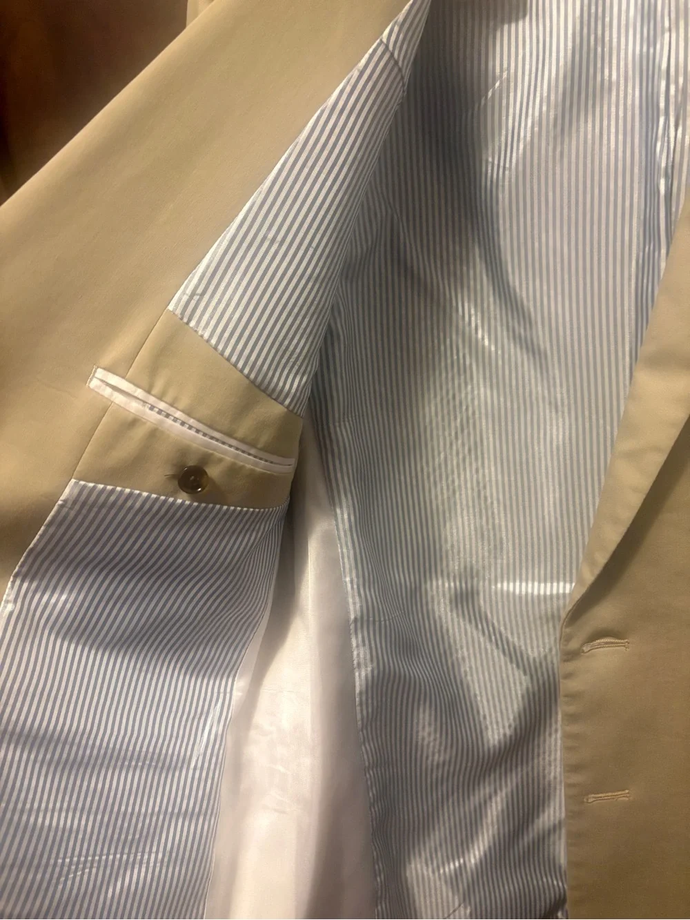 Express Men's Light Khaki Two-Piece Suit Pants size 38x32